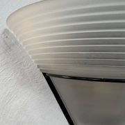 Frosted glass and black metal wall light, Italy, 1980.