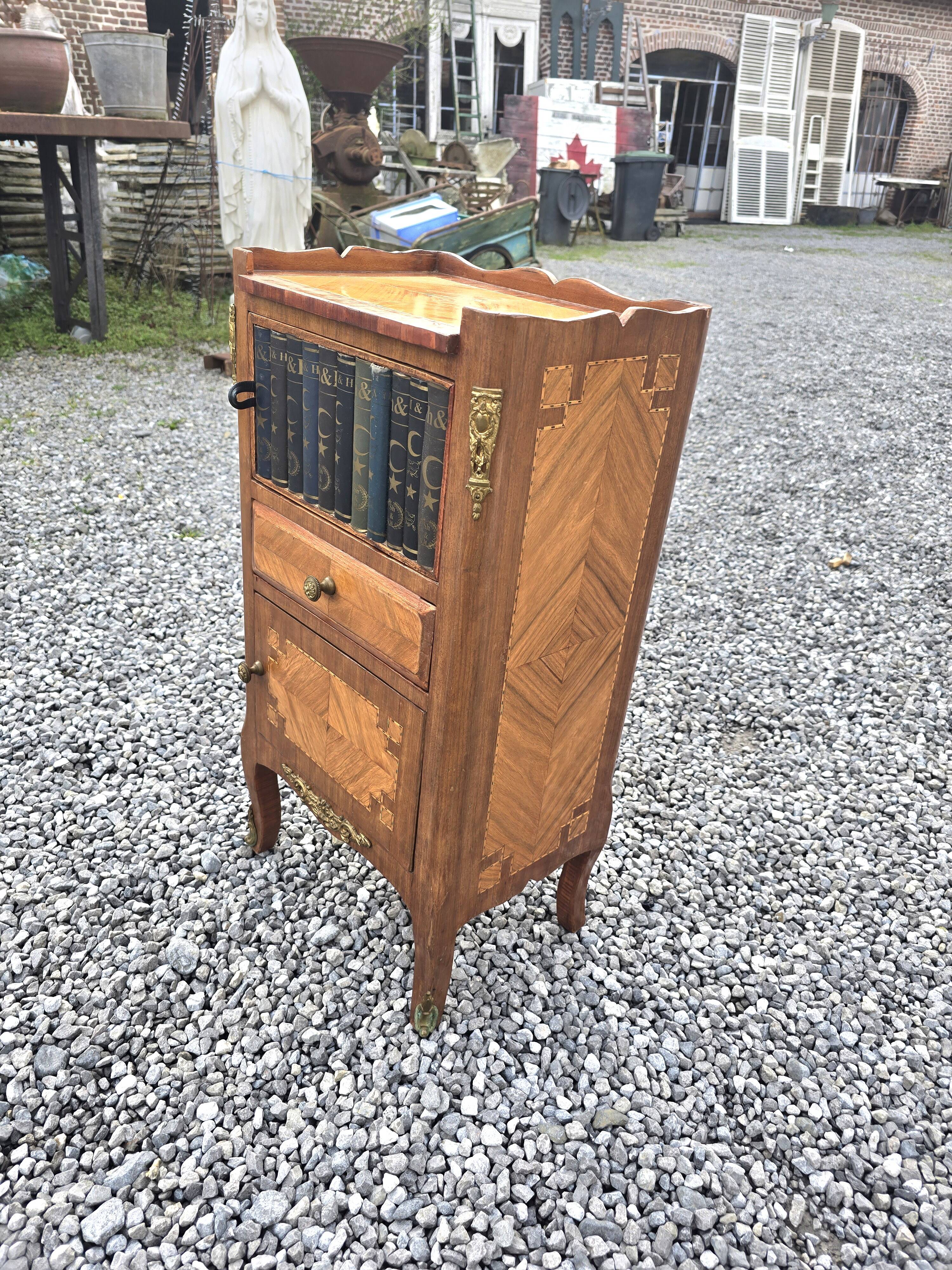 Fake book bedside table with doors