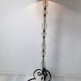 Glass lamp foot and wrought iron