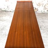 Vintage modular chest of drawers in teak and grey skaï, circa 60's