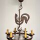Lustre with rooster by Jean Touret for Atelier Marolles