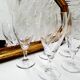 Set 5 flûtes verre ciselé