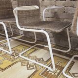 Set of 4 wicker armchairs 1970