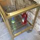 Desserte bar vintage two brass trays