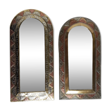 Ensemble de deux miroirs marocains en laiton en forme d'arches
