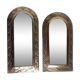 Set of two Moroccan mirrors in brass in the shape of arches