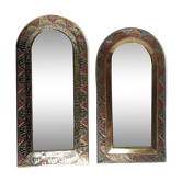 Ensemble de deux miroirs marocains en laiton en forme d'arches