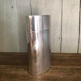 Guilloché silver metal oval cigar box