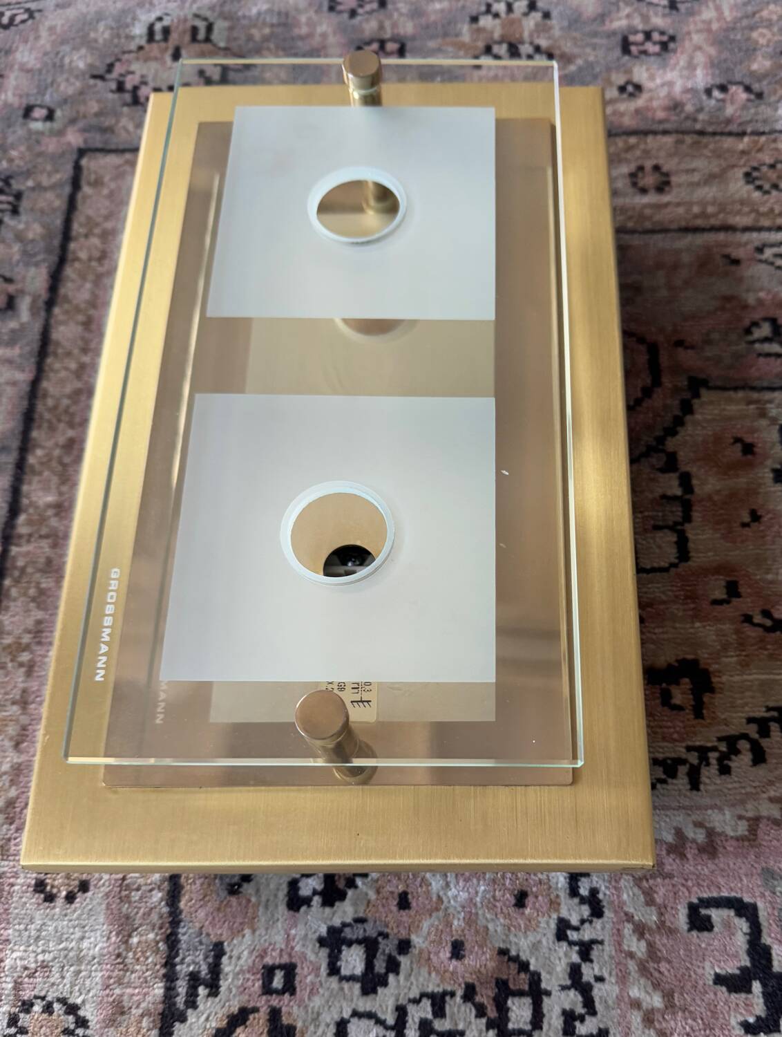 Applique laiton verre Grossmann années 80