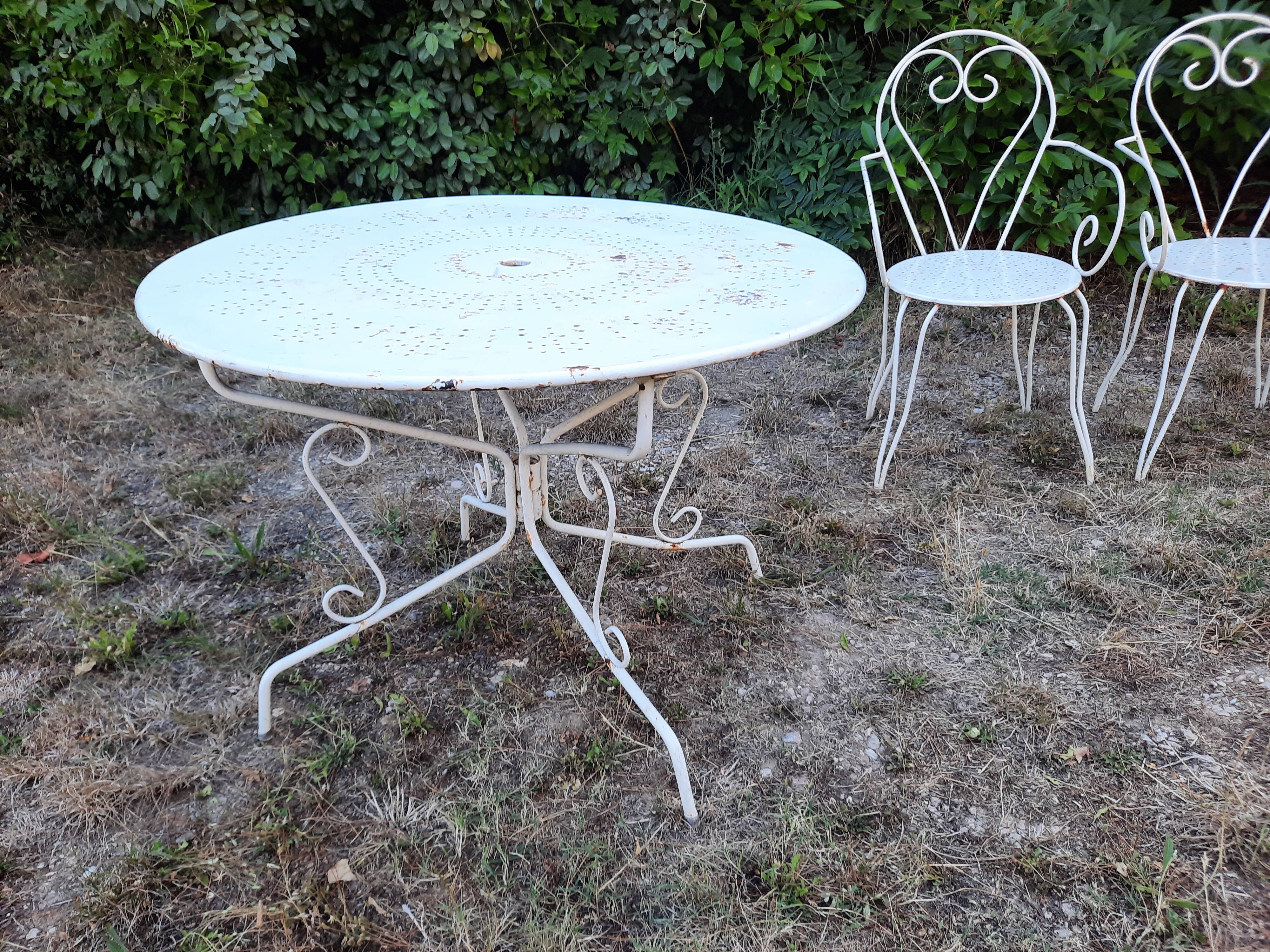 Antique wrought iron garden furniture