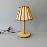 Lampe en rotin Art Vannerie France, années 70