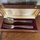 Antique Cutlery Fork & Spoon Silver Metal + Vintage Box Set #B337
