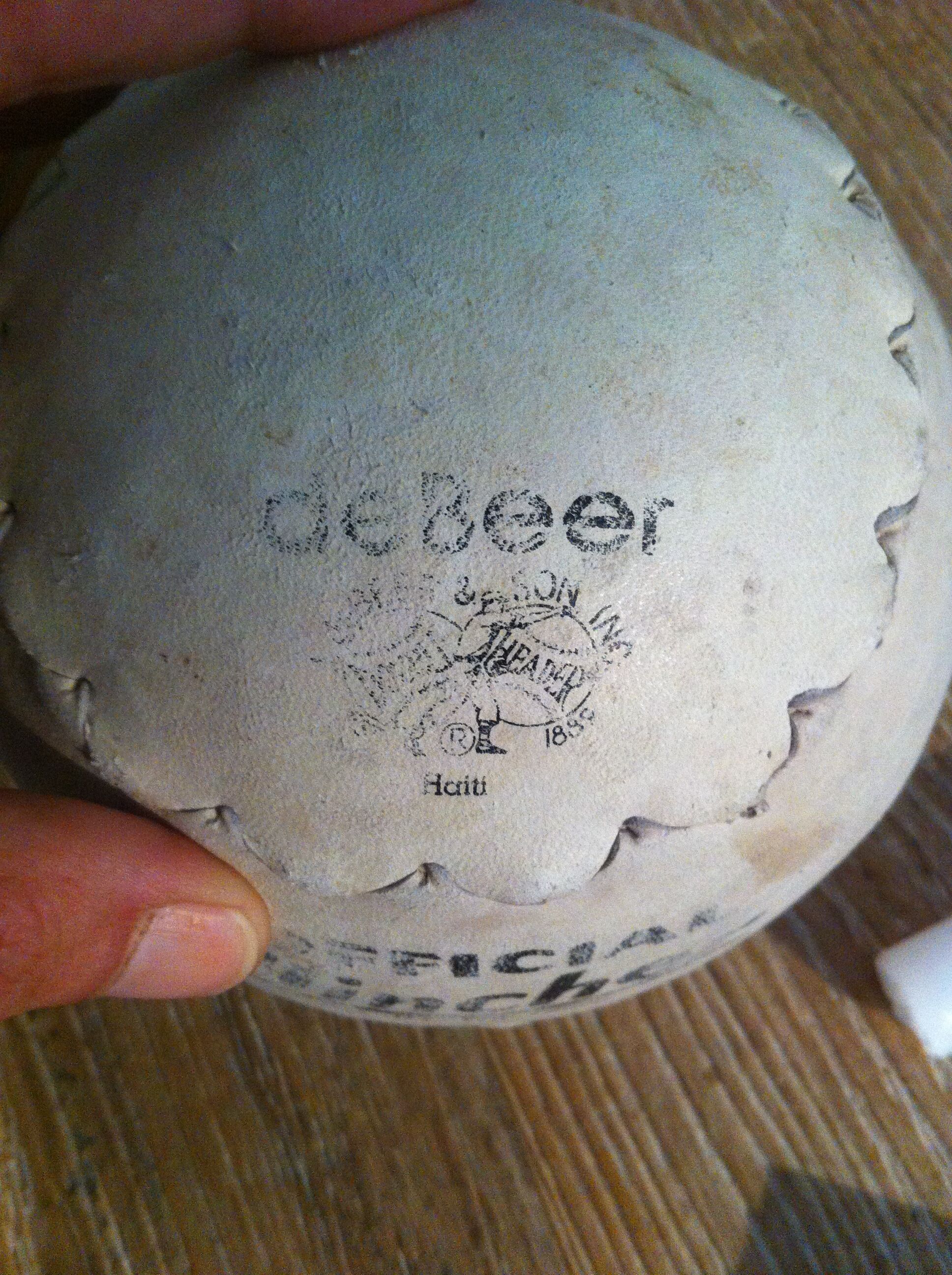 Vintage base ball glove with vintage softball