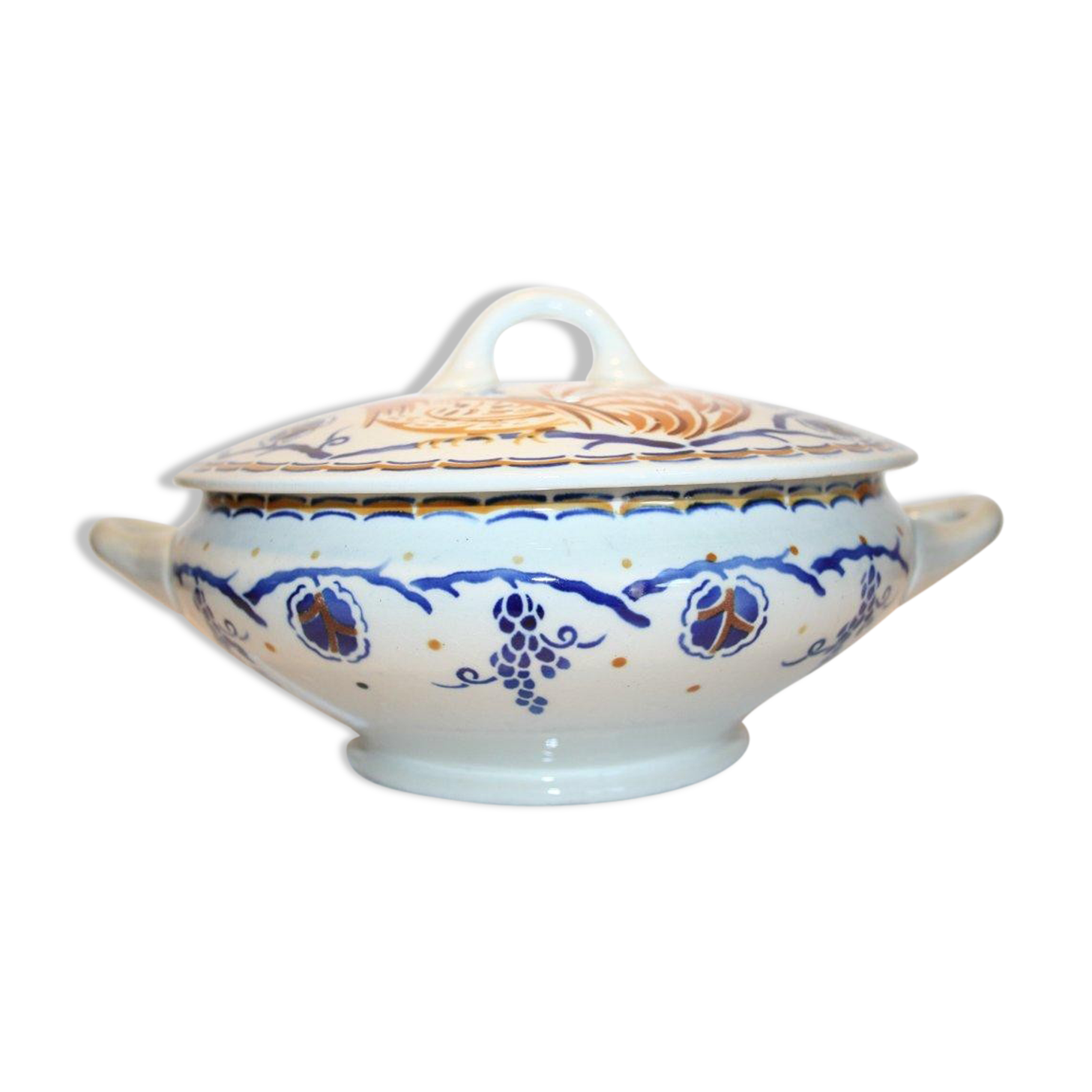 K & G Lunéville pattern gold Rooster tureen