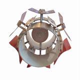 Funky retro space age hanging lamp, 1970