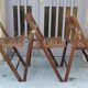 Set of 3 vintage solid wood folding chairs