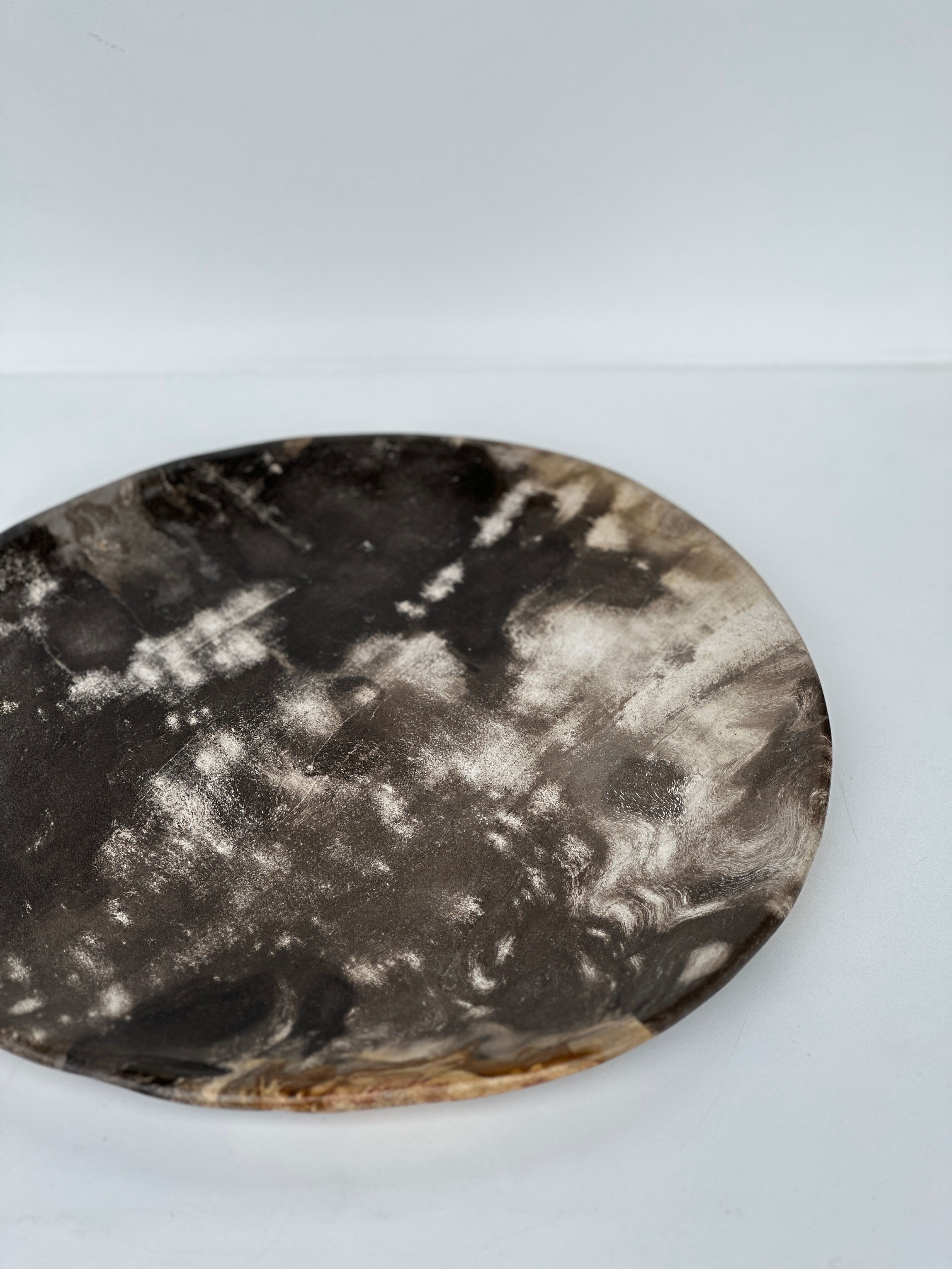 Dish in petrified wood