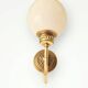Pair of Napoleon III style brass and opaline wall lights