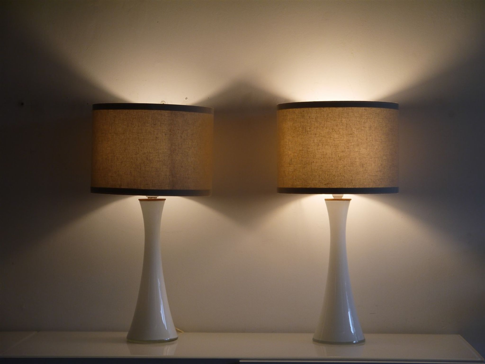Pair of glass lamps by Bernt Nordstedt for Bergboms 1970