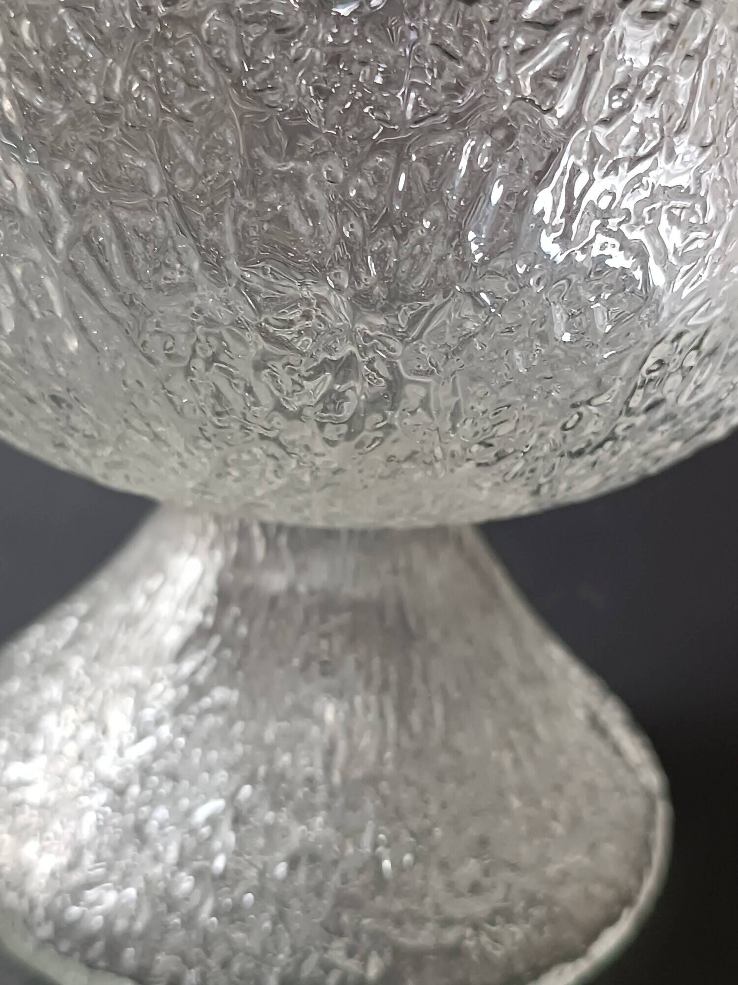 Vintage frosted crystal footed bowl