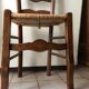Wooden and straw chairs