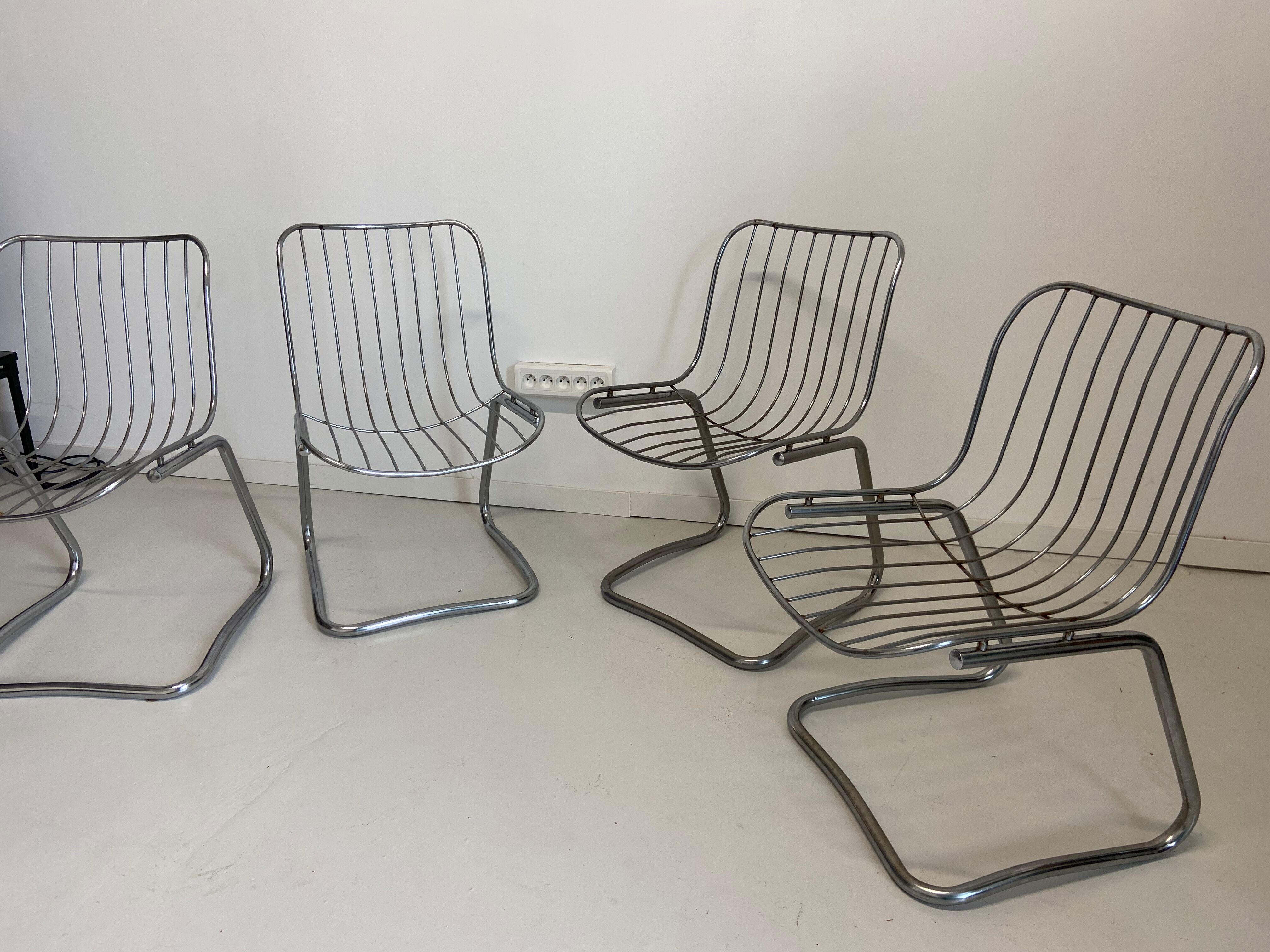 Rinaldi Gastone chairs in chrome