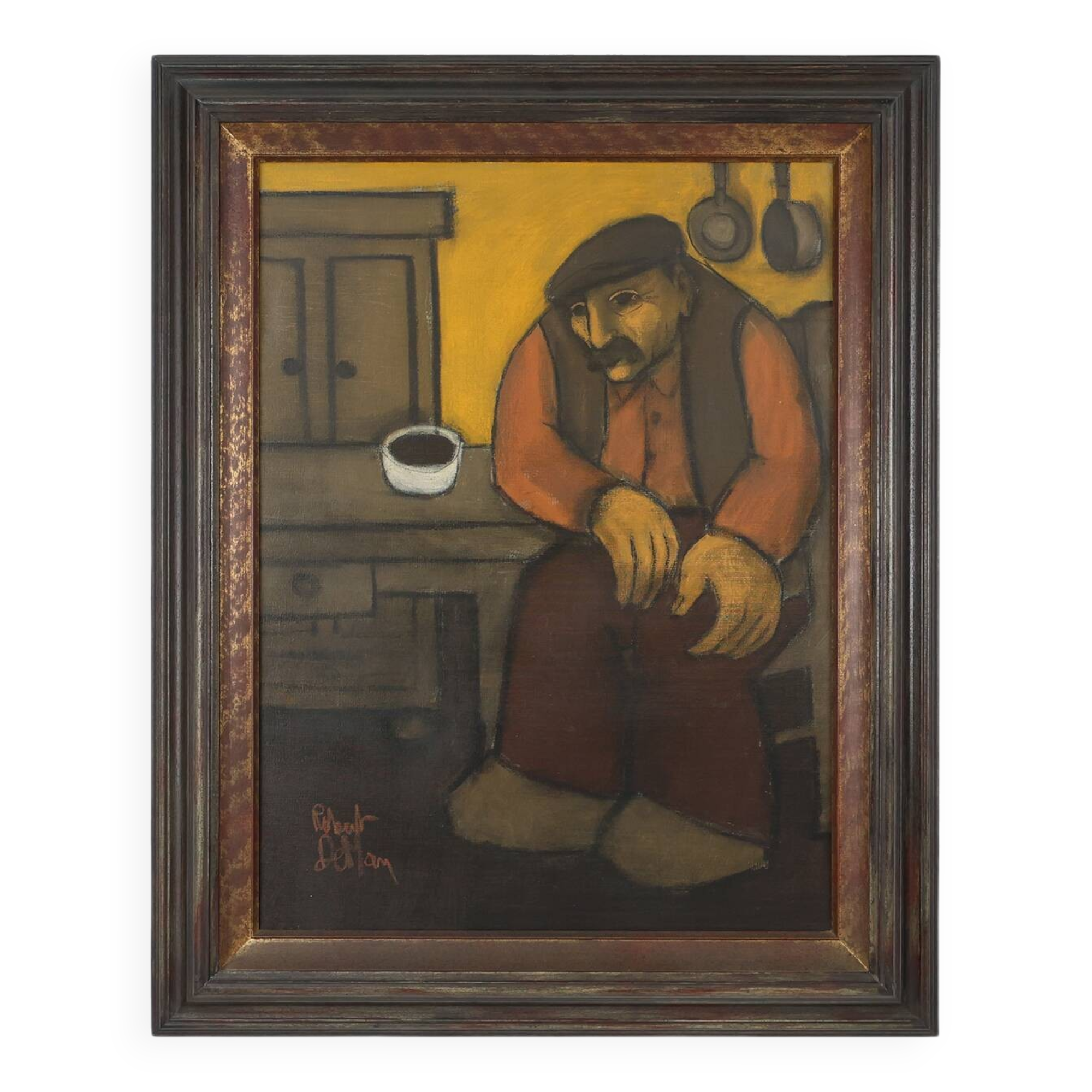 Expressionist painting by Robert Deman, Belgium 1940s