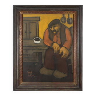 Expressionist painting by Robert Deman, Belgium 1940s