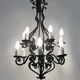 Large 12-light wrought iron hall or living room chandelier. 1960s-70s