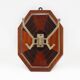 Porte-manteau mural Art Déco à marqueterie géométrique, France vers 1930