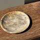 Petrified wood catchall, circular dish or plate in light beige D25 -3