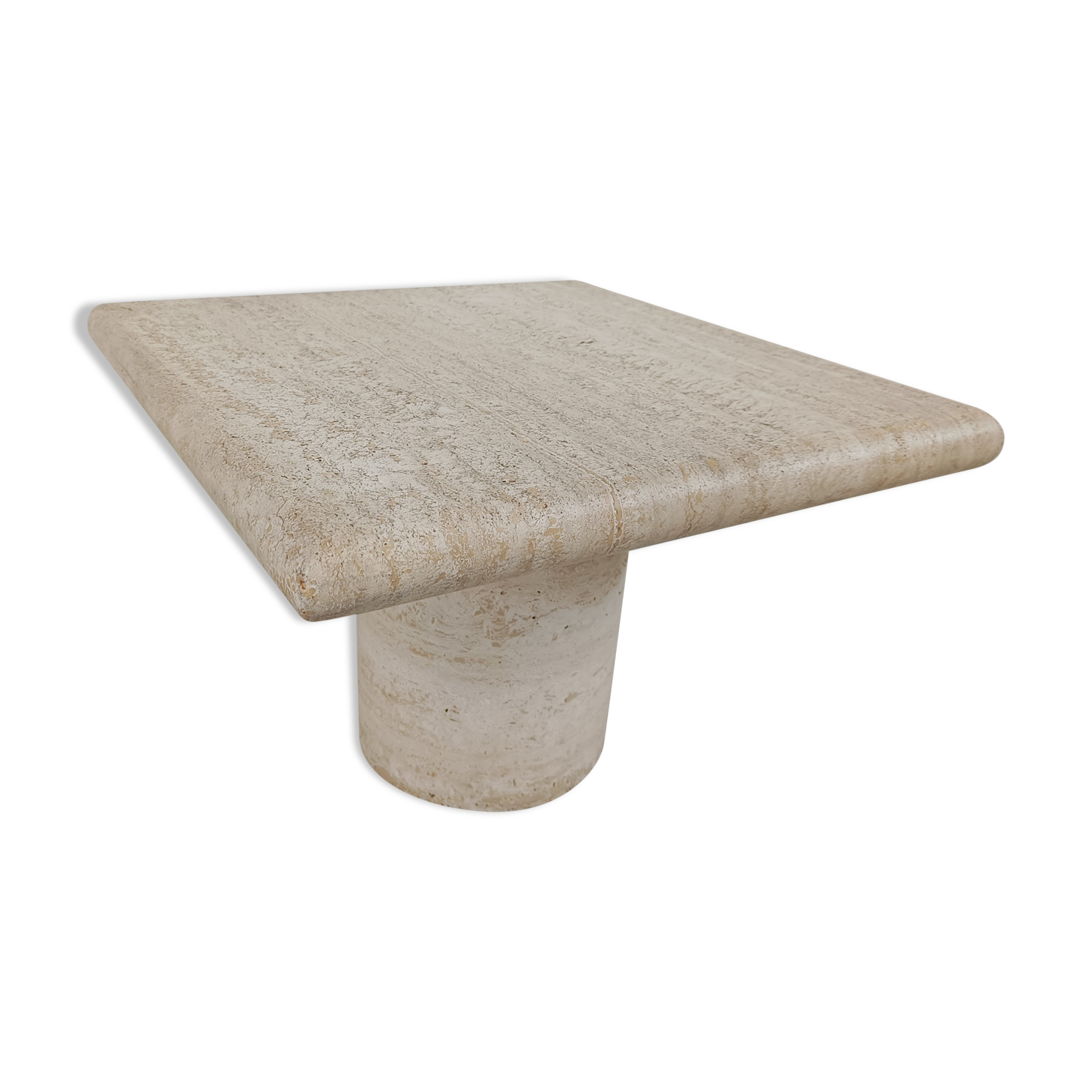 Angelo Mangiarotti Travertine side Table for Up&Up, Italy
