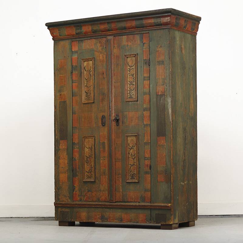 Cabinet de mariée peint d'art populaire, 1790