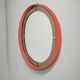 1970s Italian Space Age Red Lacquer and Smoked Glass Round Mirror