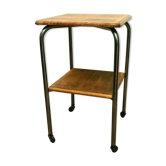 Saddle or pedestal in chrome tube and 20th century beech tray