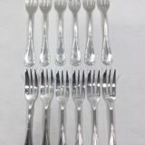 12 cross ribbon cake forks christofle