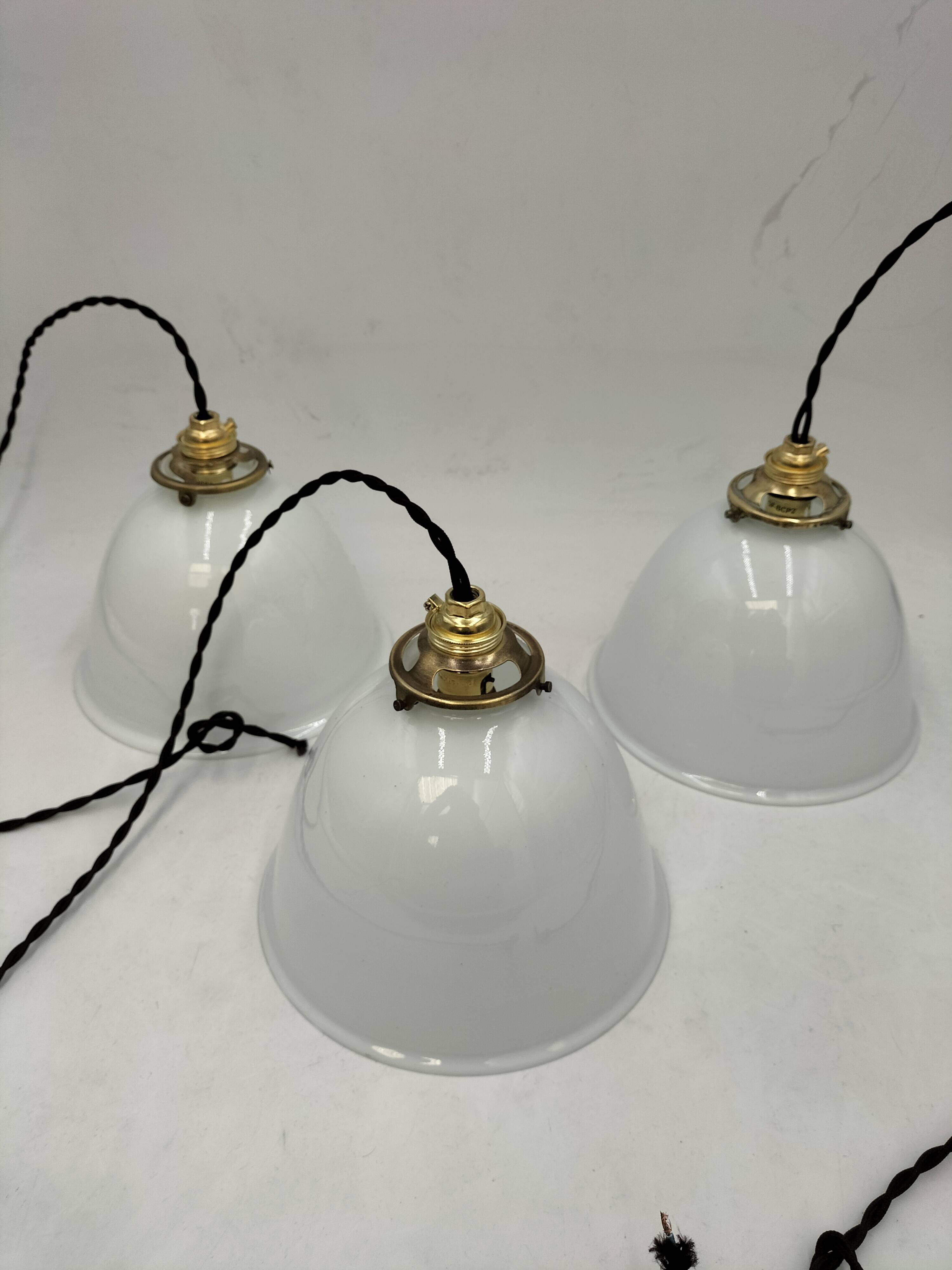 Opaline pendant lights