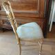 2 chaises dorées de chambre Napoléon III époque 1900