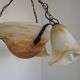 Vintage 4-light chandelier in black metal and glass, France