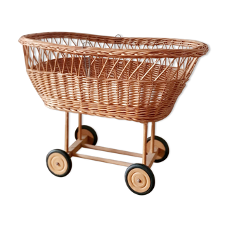 Wicker doll cradle