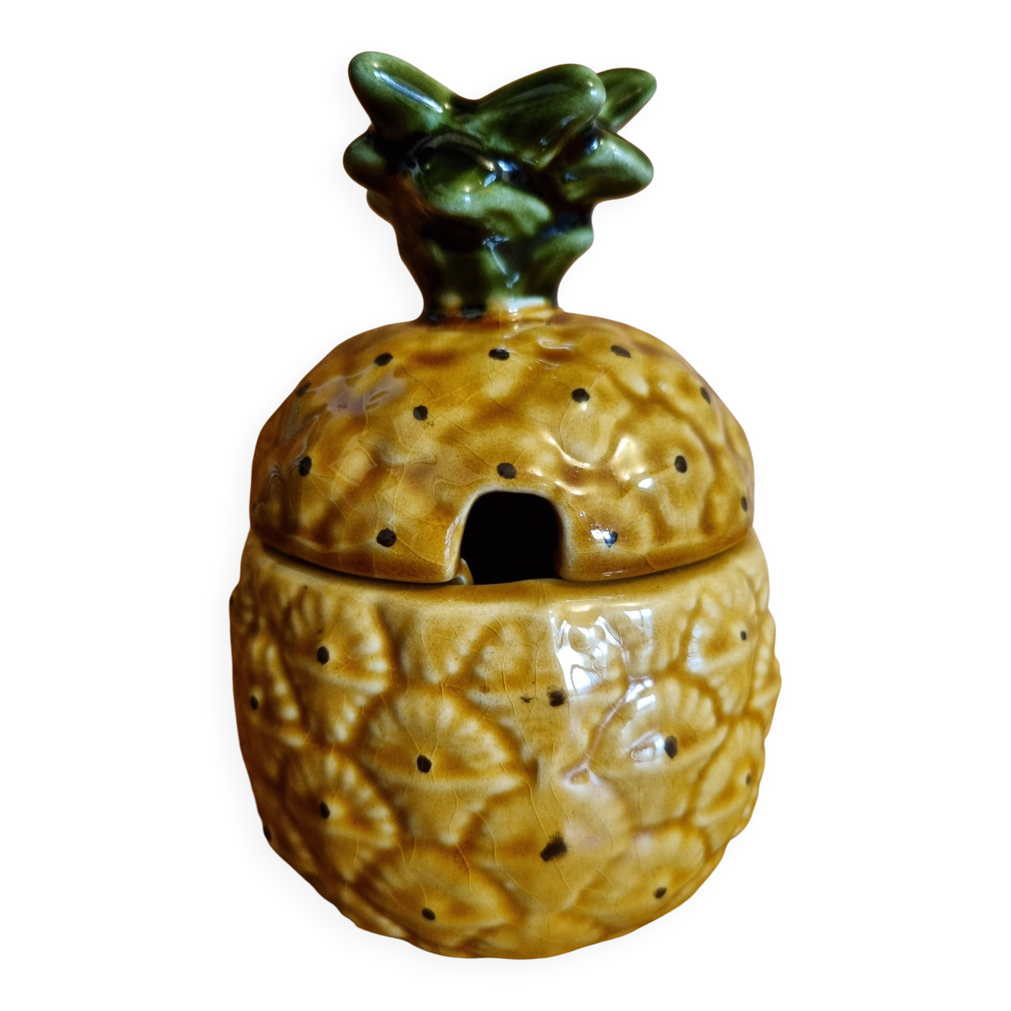 Confiturier en barbotine forme Ananas