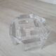 Candle holder or glass warmer with irregular ice effect.