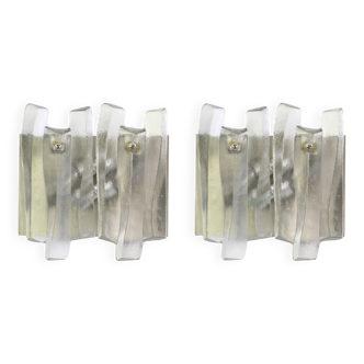 Pair of Large Murano Wall Sconces by Kalmar 'Fuente', Austria, 1960s