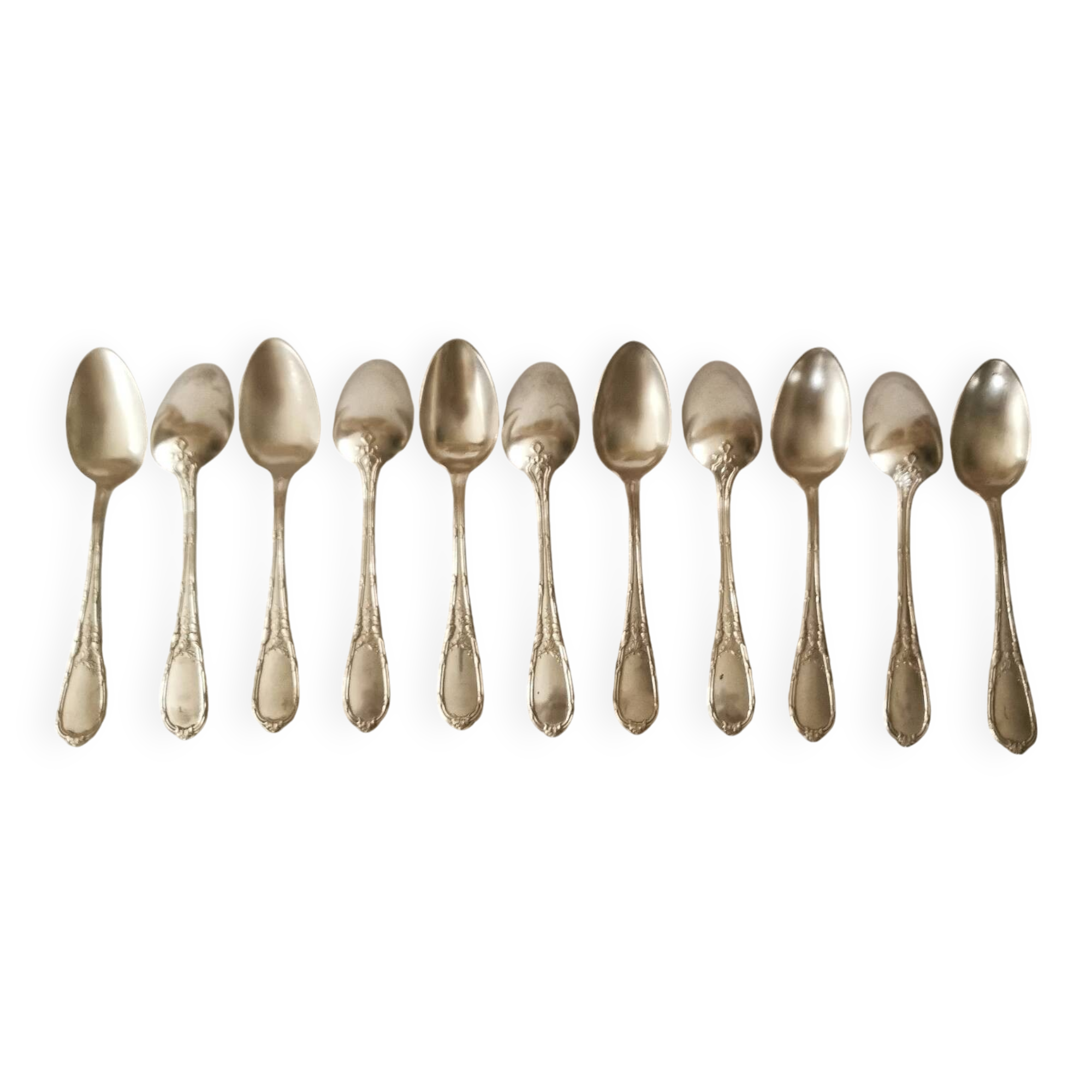 Ercuis 12 antique silver-plated spoons 1910