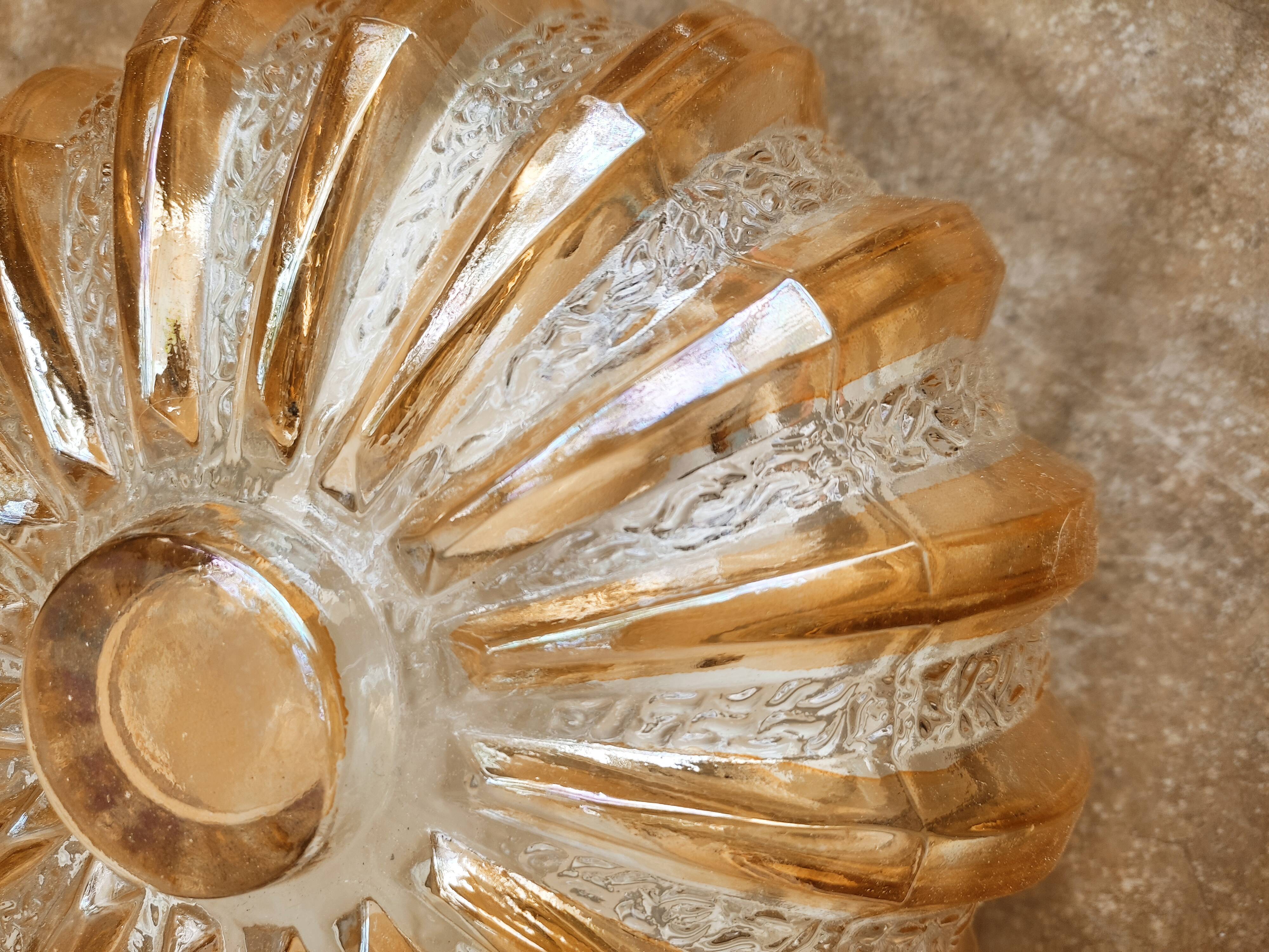 Ceiling lamp or sun wall lamp in iridescent glass