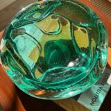 Cendrier / vide poche  murano bullé dans un vert Menthe