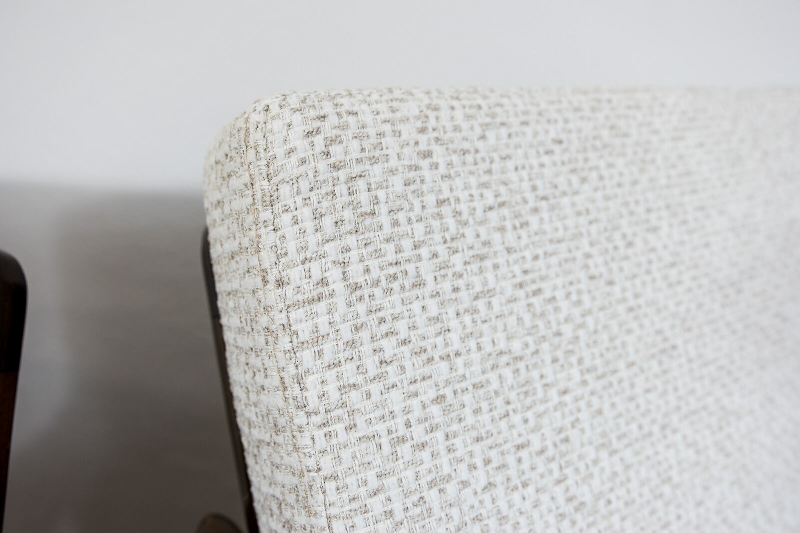 Pair of Restored White Grey B-7522 armchairs by Zenon Bączyk, 1960’s