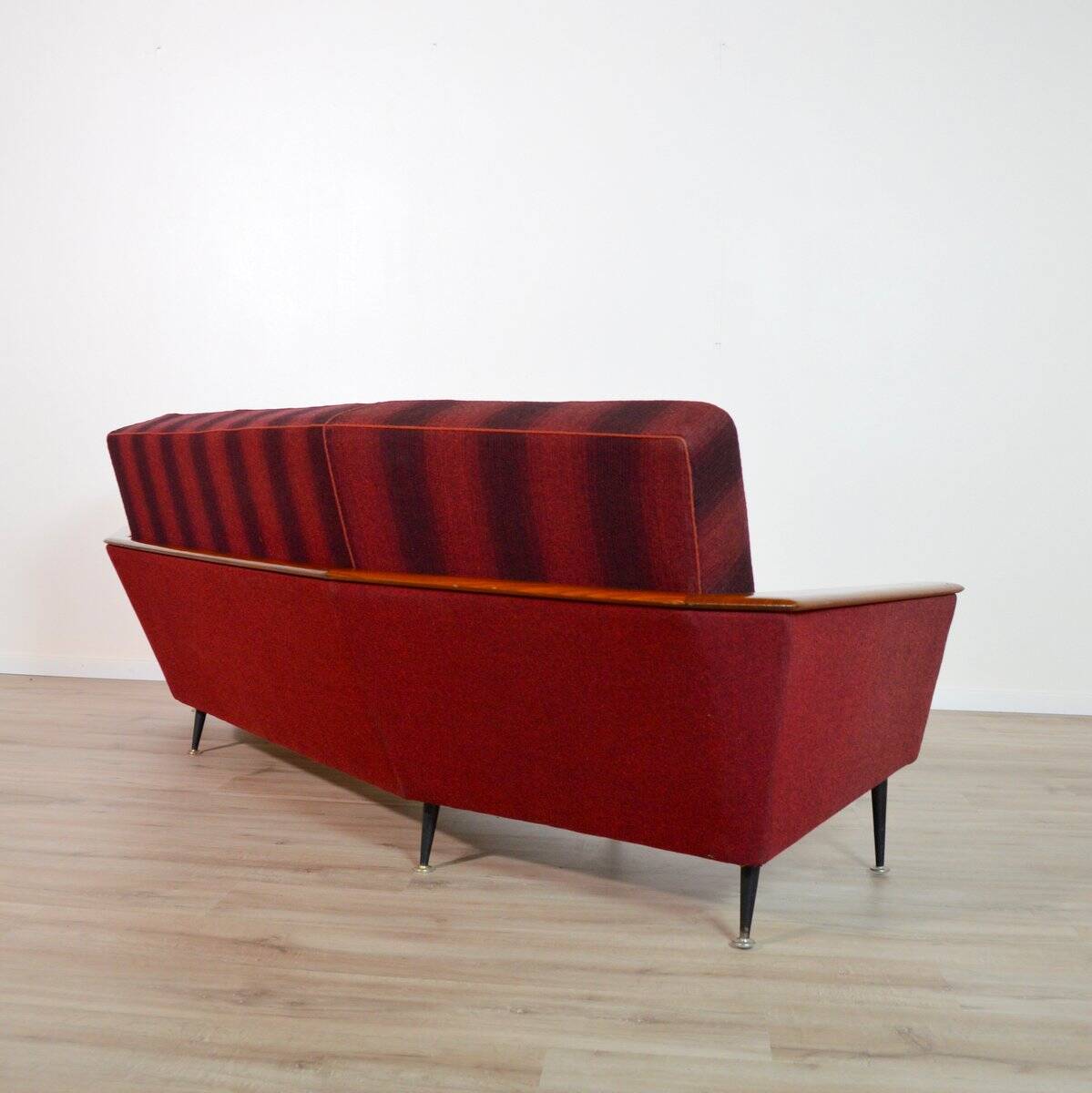 Rare curved vintage teak canapé 1950s / Decor series Deutschland 83