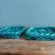 Emerald green braided slip trivet and bottle holder, knife holder