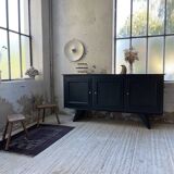 Brutalist black sideboard from the 60s